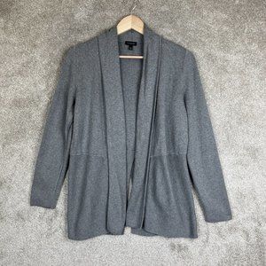 Talbots Cardigan Sweater Womens Small Gray Long Sleeve Open Cotton Blend- 8203